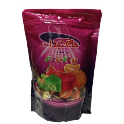 پشمک لقمه ای میوه ای روکش دار حاج عبدالله ۳۵۰ گرم